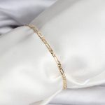 14K Gold Renk Kaplama Minimal Zincir Model CM Kadın Bileklik