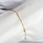 14K Gold Renk Kaplama Topçuklu Model CM Kadın Bileklik