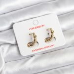 14K Gold Renk Kaplama Burgu Model CM Kadın Küpe