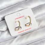 14K Gold Renk Kaplama Burgu Halka CM Kadın Küpe