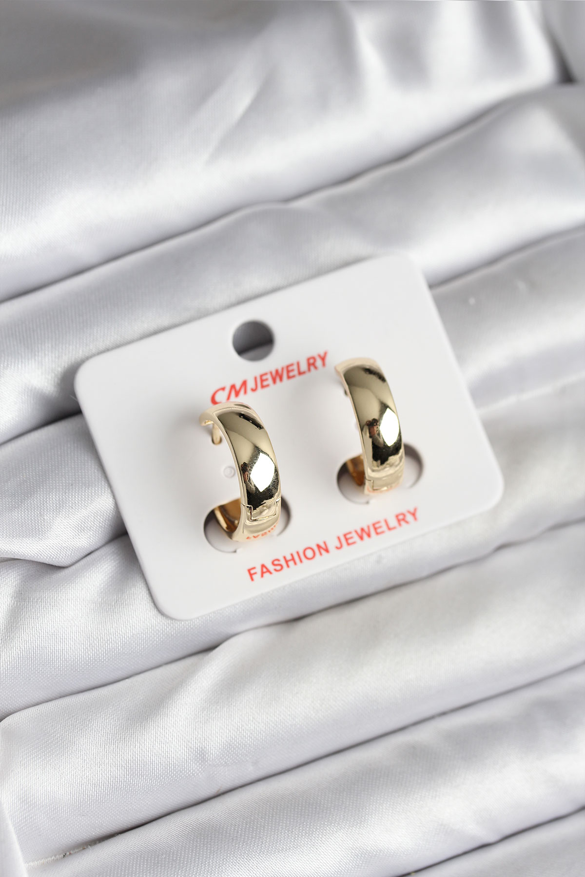 14K Gold Renk Kaplama Halka CM Kadın Küpe