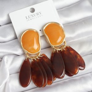 Pirinç Gold Renk Vintage Model Kadın Küpe