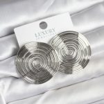 Pirinç Gümüş Renk Circle Model Kadın Küpe