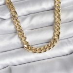 14K Gold Renk Kaplama Kalın Zincir Model CM Kadın Kolye