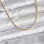 14K Gold Renk Kaplama İnce Zincir Model CM Kadın Kolye