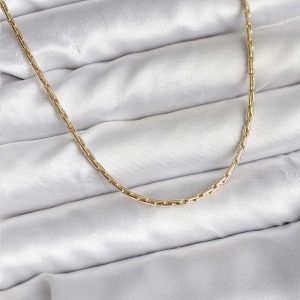 14K Gold Renk Kaplama İnce Zincir Model CM Kadın Kolye