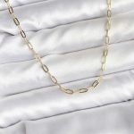 14K Gold Renk Kaplama Ataç Zincir Model CM Kadın Kolye