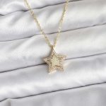 Pirinç Gold Renk Zincirli Yıldızlı Model Kadın Kolye