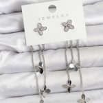 Lotus Model Gümüş Renk Pirinç Sallantılı Kadın Küpe