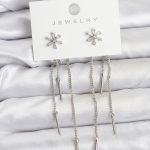 Çiçek Model Gümüş Pirinç Sallantılı Kadın Küpe