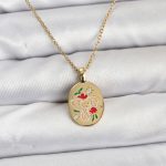 316L Çelik Zincir Gold Renk Fil Figürlü Kadın Kolye