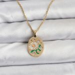 316L Çelik Zincir Papatya Figürlü Kadın Kolye