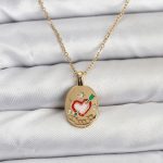 316L Çelik Zincir Gold Renk Kalp Figürlü Kadın Kolye
