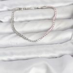 Pembe ve Beyaz Zirkon Taşlı Gümüş Renk Su Yolu Kadın Bileklik