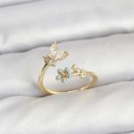 Pirinç Gold Renk Kelebek Model Kadın Yüzük