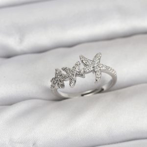 Pirinç Yıldız Model Gümüş Renk Kadın Yüzük