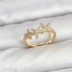 Pirinç Yıldız Model Gold Renk Kadın Yüzük