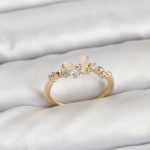 Kelebek Model Gold Renk Pirinç Kadın Yüzük