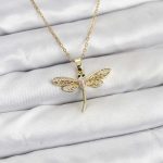 316L Çelik Zincir Gold Renk Yusufçuk Model Kadın Kolye