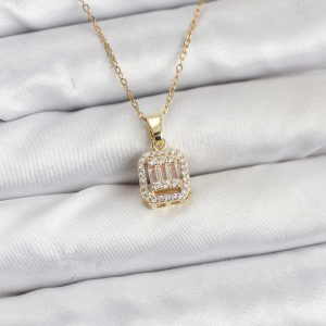 316L Çelik Zincir Gold Renk Baget Model Kadın Kolye