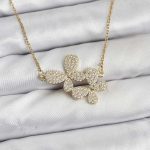 316L Çelik Zincir Gold Renk Zirkon Taşlı Kelebek Model Kadın Kolye