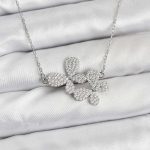 316L Çelik Zincir Gümüş Renk Zirkon Taşlı Kelebek Model Kadın Kolye