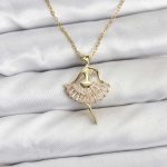 316L Çelik Zincir Gold Renk Balerin Model Kadın Kolye