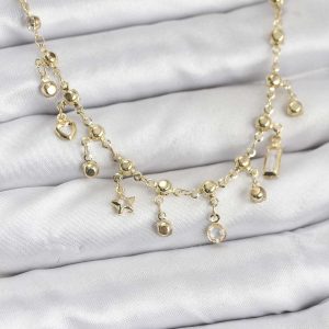 316L Çelik Zincir Gold Renk Kolye