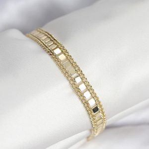 316L Çelik Gold Renk Pullu Zincir Model Kadın Bileklik