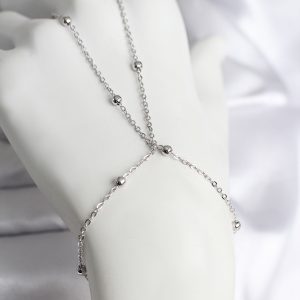 316L Çelik Gümüş Renk Topçuk Zincir Model Kadın Şahmeran