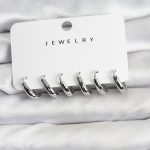 Gümüş Renk Pirinç Halka Kadın Küpe Seti