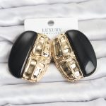 Siyah Renk Pirinç Vintage Kadın Küpe