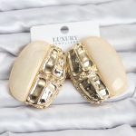 Krem Renk Pirinç Vintage Kadın Küpe