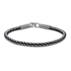 Gümüş İkili Örgü Kazaziye Bileklik