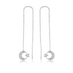 Gümüş Zincirli Ay Yıldız Küpe