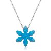 Gümüş Mavi Opal Taş Kar Tanesi Bayan Kolye