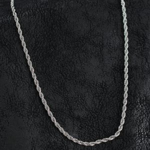 316L Çelik Burgu Zincir Model Gümüş Renk Erkek Kolye