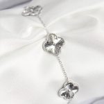 VIP Pirinç Yonca Model Gümüş Renk Kadın Bileklik