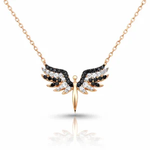 ​Gümüş Rose Mikail Meleği Bayan Kolye