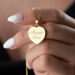 Gümüş Always Love Yazılı Kapaklı Kadın Kolye