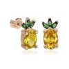 Gümüş Ananas Figür Meyve Çivi Küpe