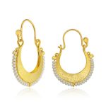 ​Gümüş Beyaz Taşlı Bohem Küpe