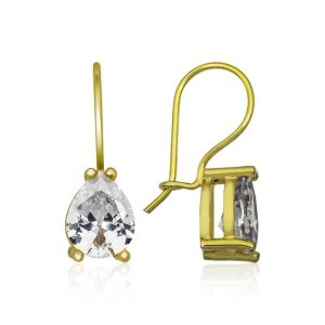 Gümüş Gold Sallantılı Damla Küpe