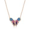 Gümüş Rose Minimal Kelebek Bayan Kolye