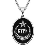 Gümüş Ay Yıldız İçerisi Göktürkçe Türk Yazılı Kolye