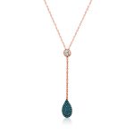 Gümüş Rose Aşk Damlası Bayan Kolye