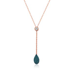 Gümüş Rose Aşk Damlası Bayan Kolye