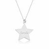 Gümüş Kişiye Özel İsimli Yıldız Kolye