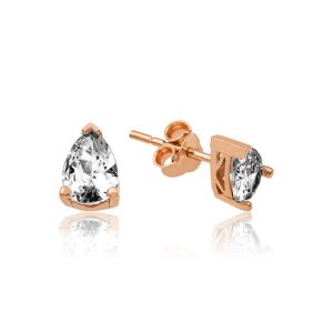 Gümüş Rose Damla Taş Küpe