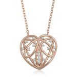 Gümüş Rose Bombeli Kalp Kadın Kolye